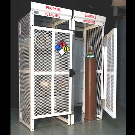 metal cylinder enclosure|gas cylinder cage.